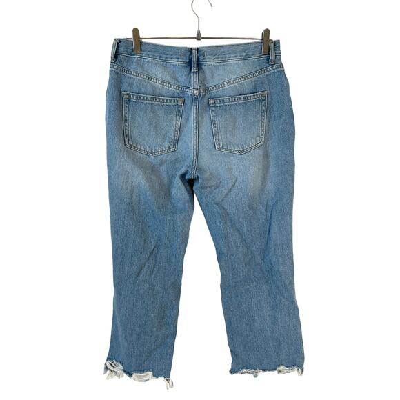FREE PEOPLE We The Free Maggie Mid Rise Straight Leg Distressed Jeans 29 Grunge - Picture 4 of 13